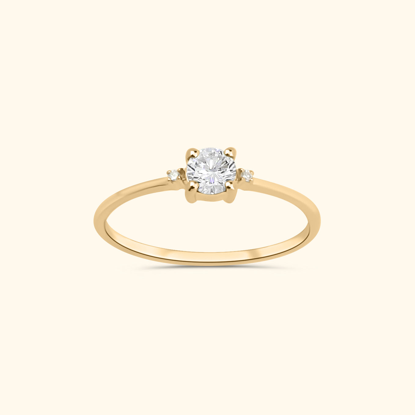Ciara Diamond ring van 9 karaat goud met schitterende diamant – Josephina Jewelry