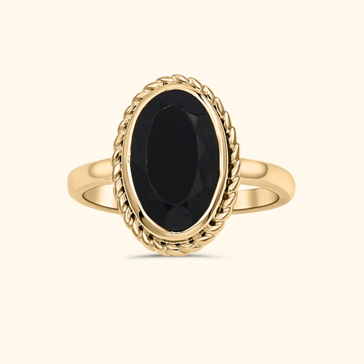 Vintage Luna Black Onyx Ring
